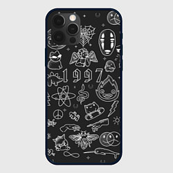 Чехол для iPhone 12 Pro Max 1997 - tattoo паттерн, цвет: 3D-черный