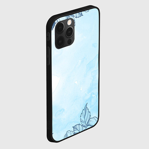Чехол iPhone 12 Pro Max Морозные узоры / 3D-Черный – фото 2