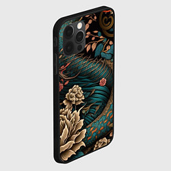 Чехол для iPhone 12 Pro Max Японский змей Irezumi, цвет: 3D-черный — фото 2