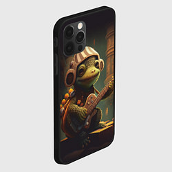 Чехол для iPhone 12 Pro Max Милое существо в шапочке и с гитарой, цвет: 3D-черный — фото 2