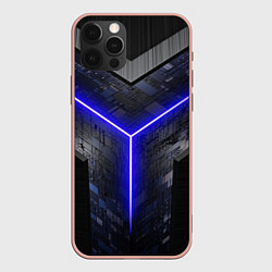 Чехол для iPhone 12 Pro Max Лучевая подсветка неон, цвет: 3D-светло-розовый