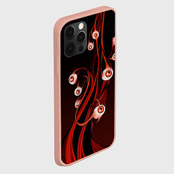 Чехол для iPhone 12 Pro Max Арт глаза красный и черный, цвет: 3D-светло-розовый — фото 2