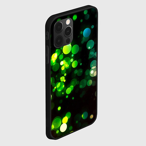Чехол iPhone 12 Pro Max Разноцветные блики / 3D-Черный – фото 2