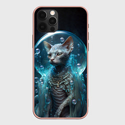 Чехол для iPhone 12 Pro Max Кот в пузыре, цвет: 3D-светло-розовый