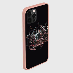Чехол для iPhone 12 Pro Max Скелетон на темном фоне, цвет: 3D-светло-розовый — фото 2