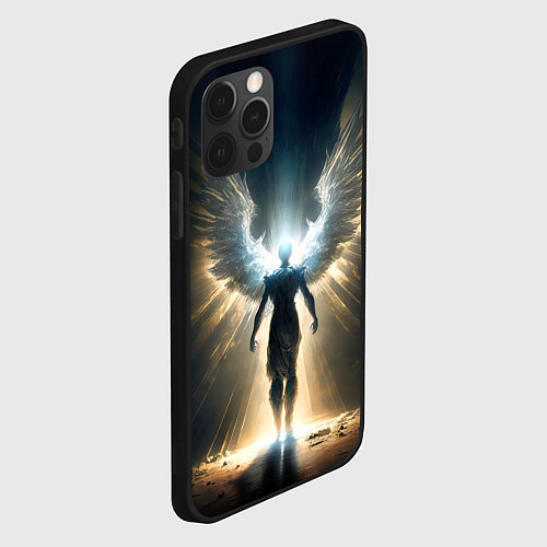 Чехол iPhone 12 Pro Max Парящий мужчина ангел / 3D-Черный – фото 2