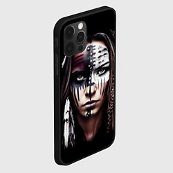Чехол для iPhone 12 Pro Max Индианка - боевой окрас, цвет: 3D-черный — фото 2