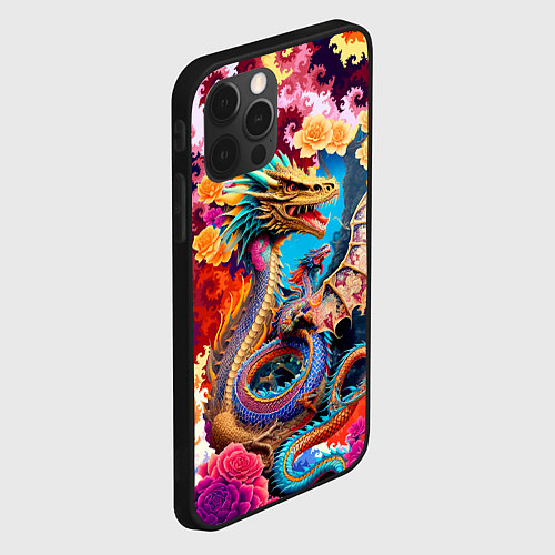 Чехол iPhone 12 Pro Max Japan dragon - irezumi - tattoo - art / 3D-Черный – фото 2