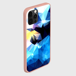 Чехол для iPhone 12 Pro Max Polygon blue abstract collection, цвет: 3D-светло-розовый — фото 2