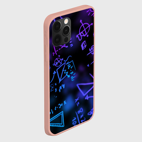Чехол iPhone 12 Pro Max Неоновые формулы / 3D-Светло-розовый – фото 2