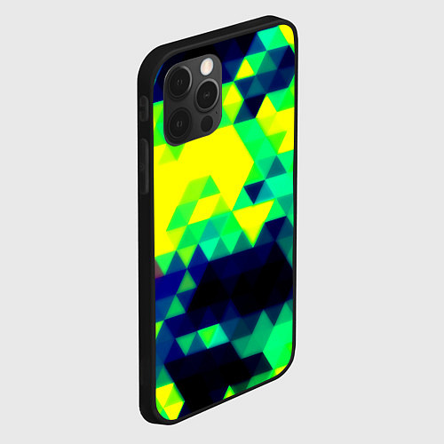 Чехол iPhone 12 Pro Max Yellow green texture / 3D-Черный – фото 2