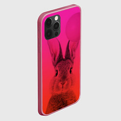 Чехол для iPhone 12 Pro Max Заяц градиент, цвет: 3D-малиновый — фото 2