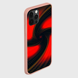 Чехол для iPhone 12 Pro Max Закрученный вихрь - узор красный, цвет: 3D-светло-розовый — фото 2