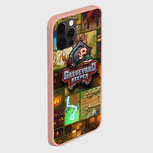 Чехол iPhone 12 Pro Max Graveyard Keeper геймплей / 3D-Светло-розовый – фото 2