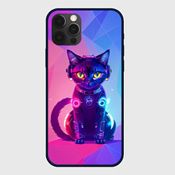 Чехол для iPhone 12 Pro Max Кибер кошка, цвет: 3D-черный