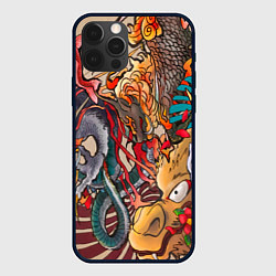 Чехол для iPhone 12 Pro Max Иредзуми: демон и дракон, цвет: 3D-черный