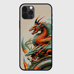 Чехол для iPhone 12 Pro Max Japan dragon - irezumi, цвет: 3D-черный