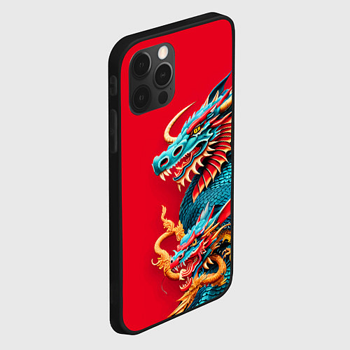 Чехол iPhone 12 Pro Max Japanese dragon - irezumi / 3D-Черный – фото 2
