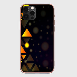 Чехол для iPhone 12 Pro Max Светящиеся треугольники боко, цвет: 3D-светло-розовый
