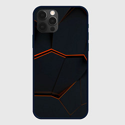 Чехол для iPhone 12 Pro Max Абстрактные разломы текстура, цвет: 3D-черный