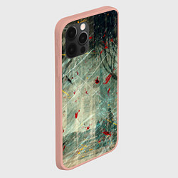 Чехол для iPhone 12 Pro Max Абстрактные листья, краски и тени, цвет: 3D-светло-розовый — фото 2