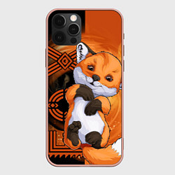 Чехол для iPhone 12 Pro Max Fox cub, цвет: 3D-светло-розовый