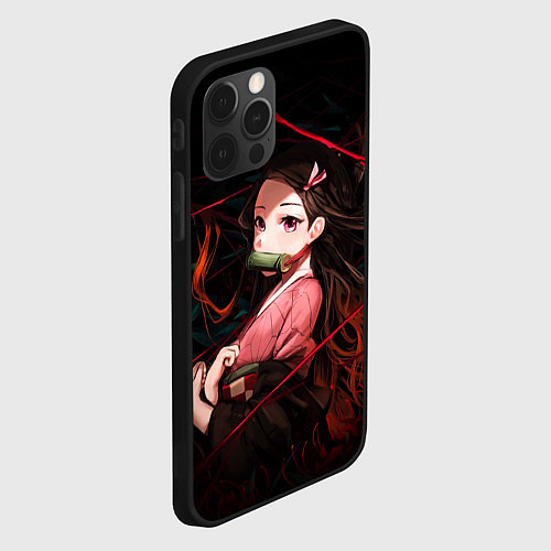 Чехол iPhone 12 Pro Max Nezuko Demon Slayer art / 3D-Черный – фото 2
