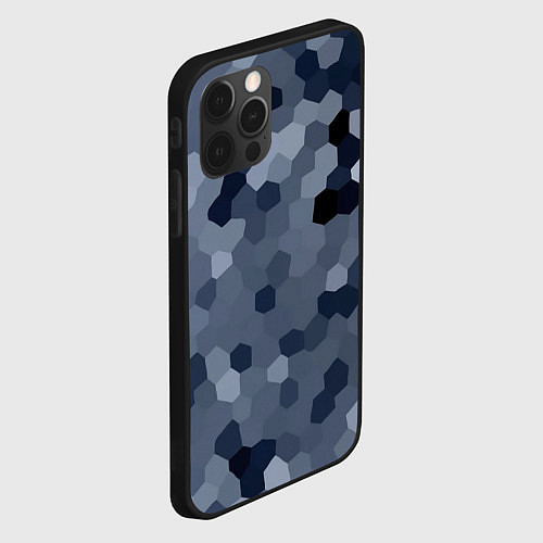 Чехол iPhone 12 Pro Max Камуфляж из сот / 3D-Черный – фото 2