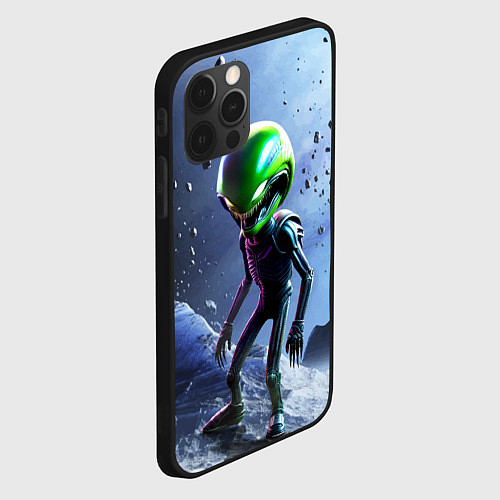 Чехол iPhone 12 Pro Max Alien during a space storm / 3D-Черный – фото 2