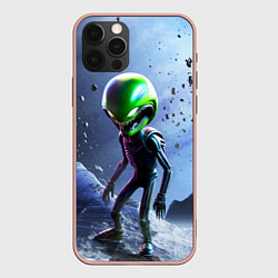 Чехол для iPhone 12 Pro Max Alien during a space storm, цвет: 3D-светло-розовый