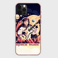 Чехол для iPhone 12 Pro Max Space music, цвет: 3D-светло-розовый