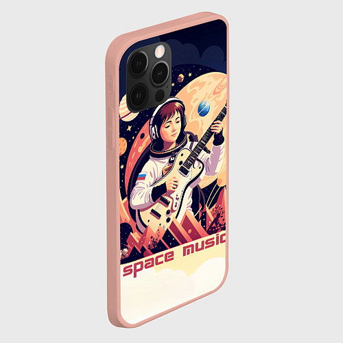 Чехол iPhone 12 Pro Max Space music / 3D-Светло-розовый – фото 2
