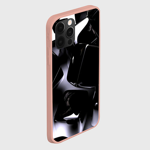 Чехол iPhone 12 Pro Max Хромированные кубы / 3D-Светло-розовый – фото 2
