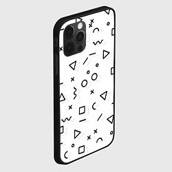 Чехол для iPhone 12 Pro Max Разные геометрические фигуры, цвет: 3D-черный — фото 2