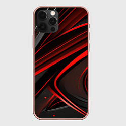 Чехол iPhone 12 Pro Max Black and red abstract