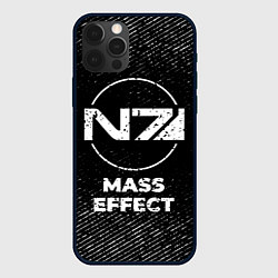 Чехол для iPhone 12 Pro Max Mass Effect с потертостями на темном фоне, цвет: 3D-черный