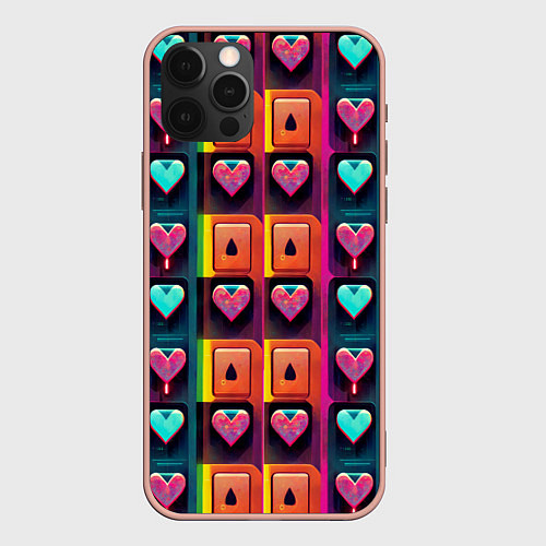 Чехол iPhone 12 Pro Max Cyber love / 3D-Светло-розовый – фото 1