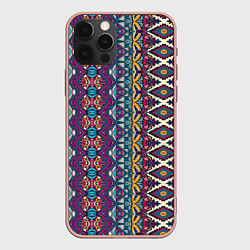Чехол для iPhone 12 Pro Max Мексиканский орнамент, цвет: 3D-светло-розовый