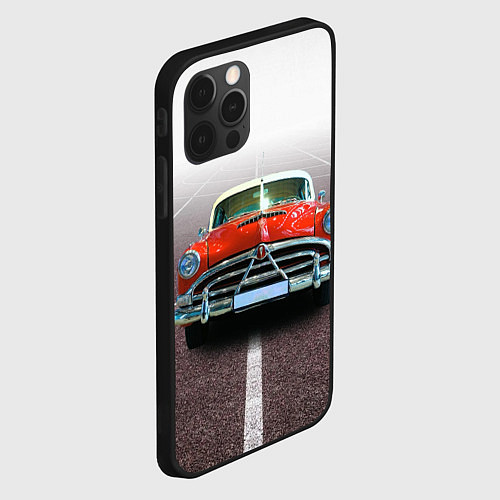 Чехол iPhone 12 Pro Max Классический американский автомобиль 50-х Hudson H / 3D-Черный – фото 2