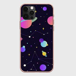 Чехол для iPhone 12 Pro Max Разнообразие галактики, цвет: 3D-светло-розовый
