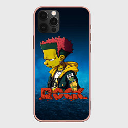 Чехол для iPhone 12 Pro Max Rock music Simpsons, цвет: 3D-светло-розовый