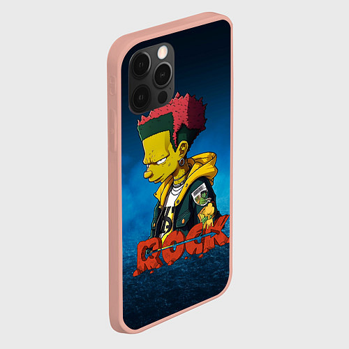 Чехол iPhone 12 Pro Max Rock music Simpsons / 3D-Светло-розовый – фото 2