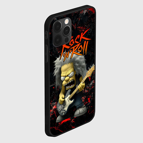 Чехол iPhone 12 Pro Max Simpsons Rock and roll / 3D-Черный – фото 2