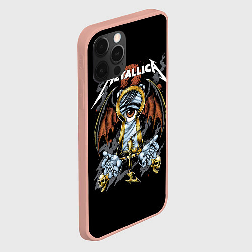 Чехол iPhone 12 Pro Max Металлика - Metallica / 3D-Светло-розовый – фото 2