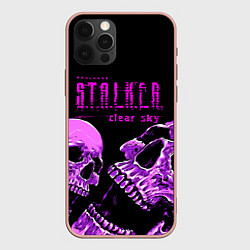 Чехол для iPhone 12 Pro Max Stalker skull, цвет: 3D-светло-розовый