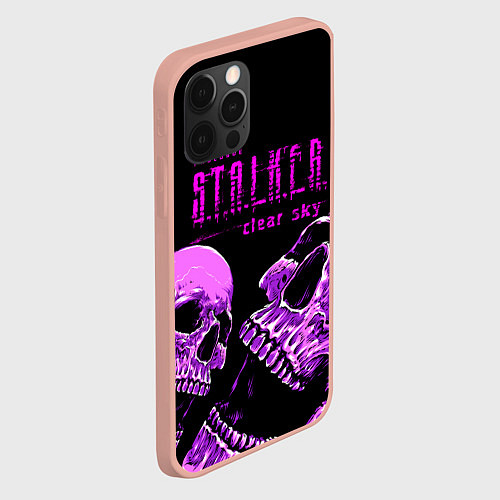 Чехол iPhone 12 Pro Max Stalker skull / 3D-Светло-розовый – фото 2