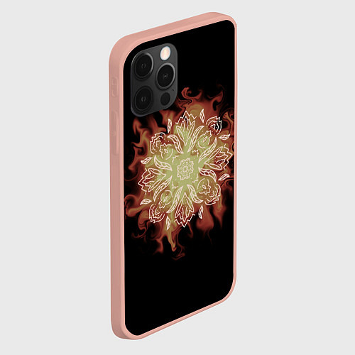 Чехол iPhone 12 Pro Max Цветок в огне / 3D-Светло-розовый – фото 2
