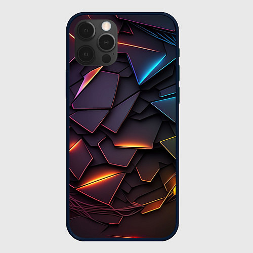 Чехол iPhone 12 Pro Max Яркие неоновые объекты / 3D-Черный – фото 1