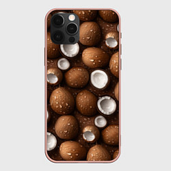 Чехол для iPhone 12 Pro Max Сочная текстура из кокосов, цвет: 3D-светло-розовый