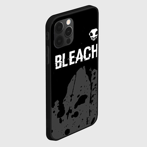 Чехол iPhone 12 Pro Max Bleach glitch на темном фоне: символ сверху / 3D-Черный – фото 2